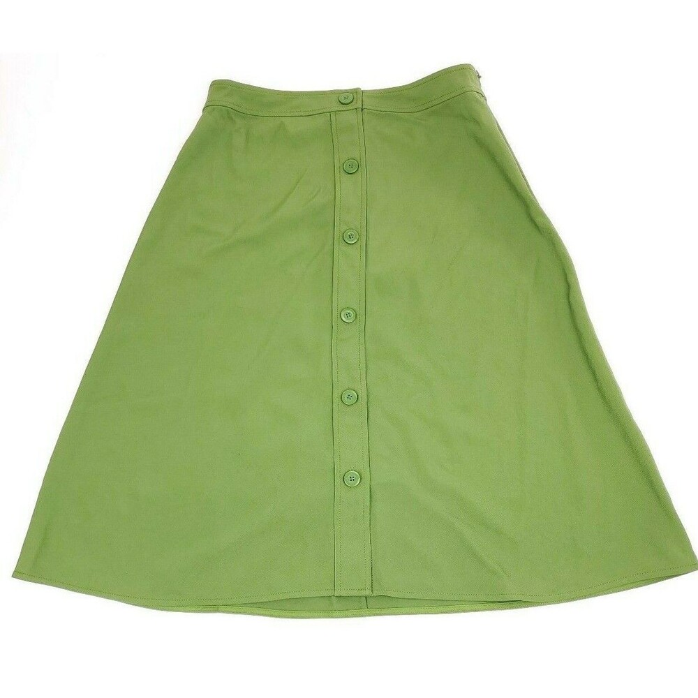 Everlane Japanese GoWeave Swing Skirt Button Front Green Size 6